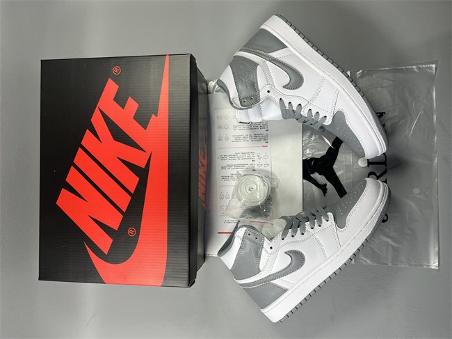 Women's Running Weapon Air Jordan 1 Grey/White Shoes 0454 Women's Running Weapon Air Jordan 1 Grey/White Shoes 0454
